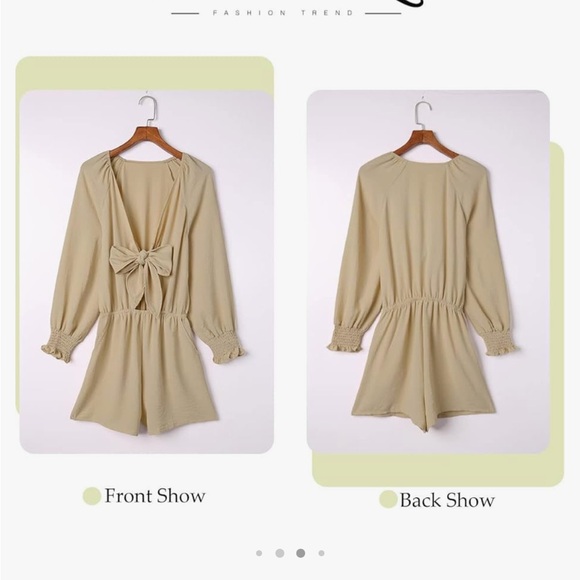 NWOT Tie Knot Long Sleeve Romper - Picture 3 of 12